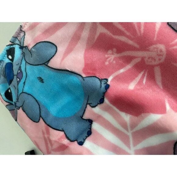 Disney Stitch Hibiscus Spring Summer  Soft Plush Throw Blanket 50x70” Pink NEW - Picture 7 of 16
